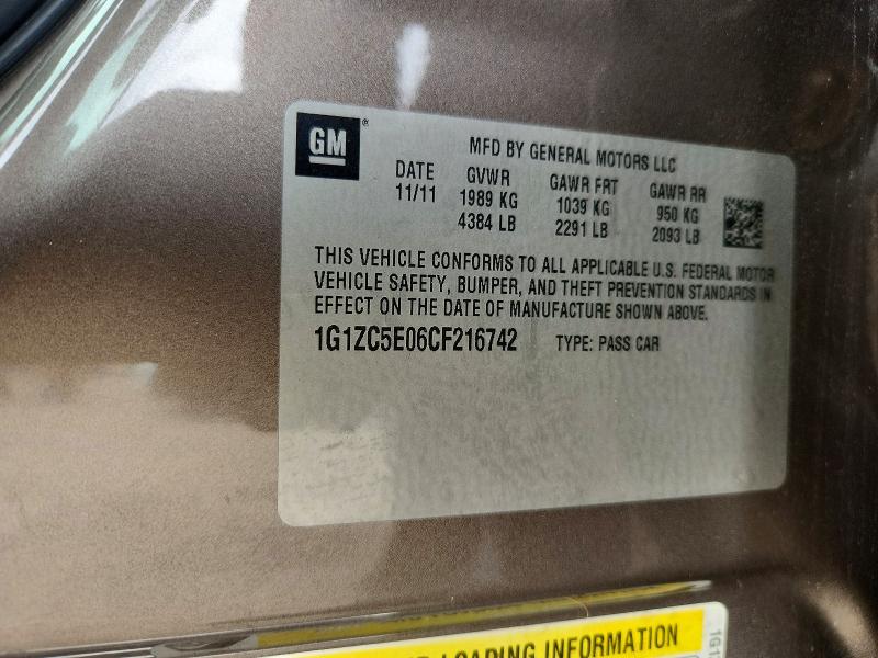 2012 Chevrolet Malibu მანქანა იყიდება აუქციონზე, vin: 1G1ZC5E06CF216742, აუქციონის ნომერი: 54109036