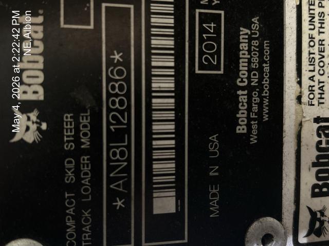 53916416 :رقم المزاد ، AN8L12886 vin ، 2014 Bobcat 8709 مزاد بيع