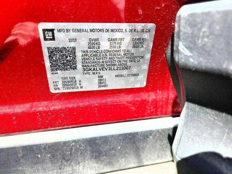 2020 Gmc Terrain მანქანა იყიდება აუქციონზე, vin: 3GKALVEV3LL211007, აუქციონის ნომერი: 54790906