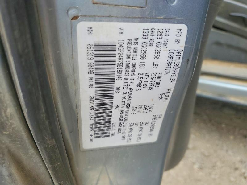 2005 Dodge Grand Caravan მანქანა იყიდება აუქციონზე, vin: 1D4GP24R75B180140, აუქციონის ნომერი: 53882556