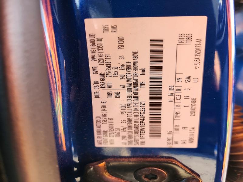 Aukcja sprzedaży 2018 Ford F150, vin: 1FTEW1EP4JFC22121, numer aukcji: 54673896