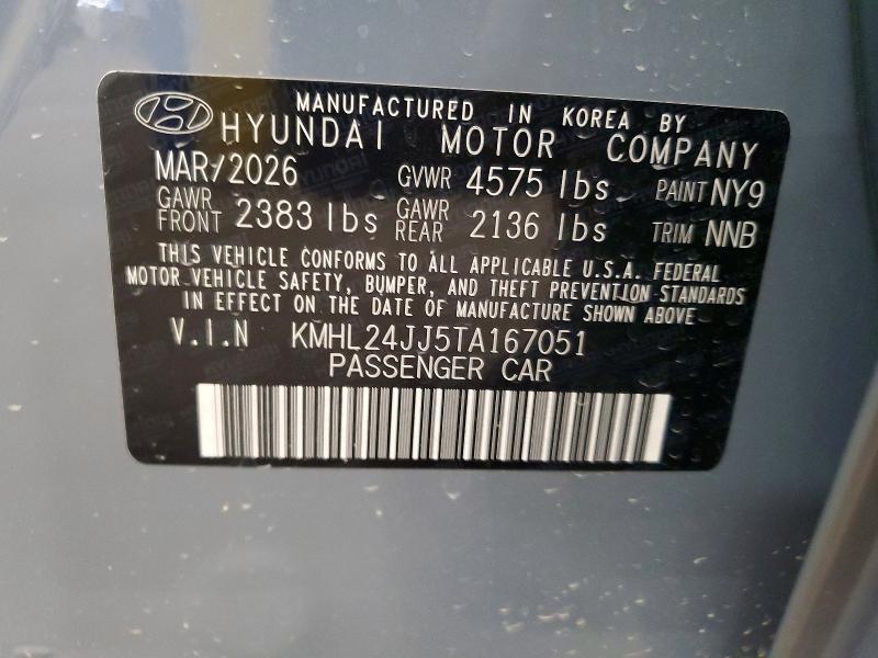 Aukcja sprzedaży 2026 Hyundai Sonata, vin: KMHL24JJ5TA167051, numer aukcji: 55602656