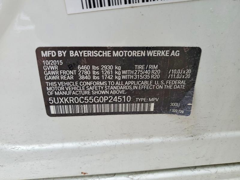Aukcja sprzedaży 2016 Bmw X5, vin: 5UXKR0C55G0P24510, numer aukcji: 51893136