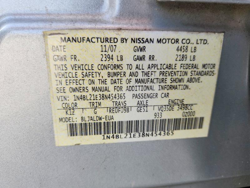55152426 :رقم المزاد ، 1N4BL21E38N454365 vin ، 2008 Nissan Altima مزاد بيع