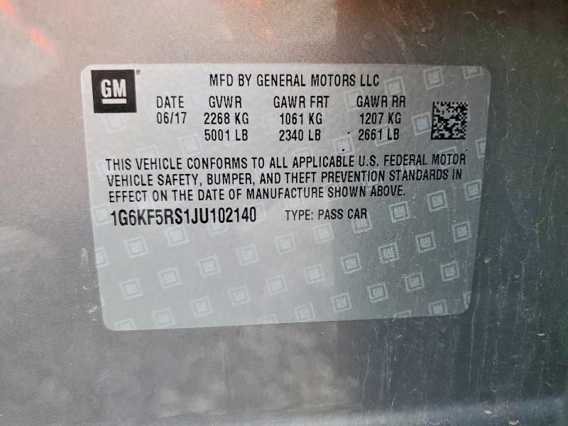 54507536 :رقم المزاد ، 1G6KF5RS1JU102140 vin ، 2018 Cadillac Ct6 مزاد بيع