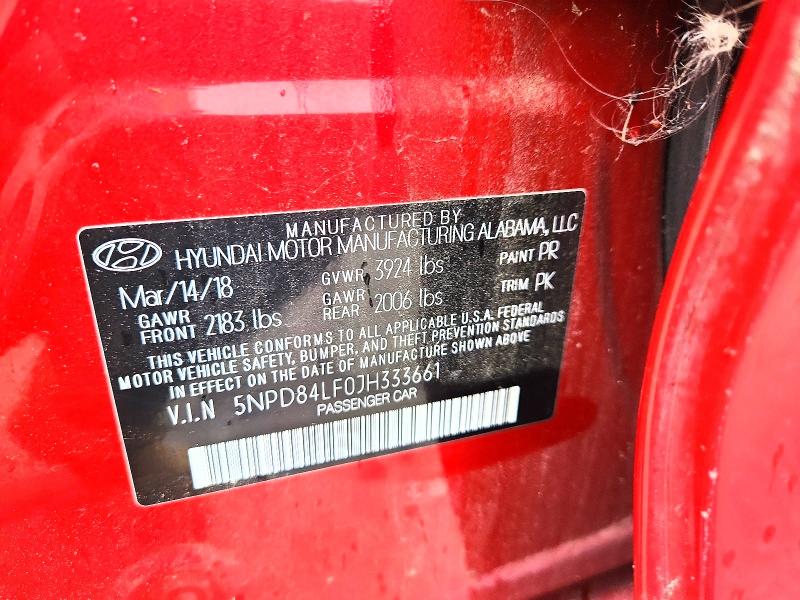 Продажа на аукционе авто 2018 Hyundai Elantra, vin: 5NPD84LF0JH333661, номер лота: 52911896