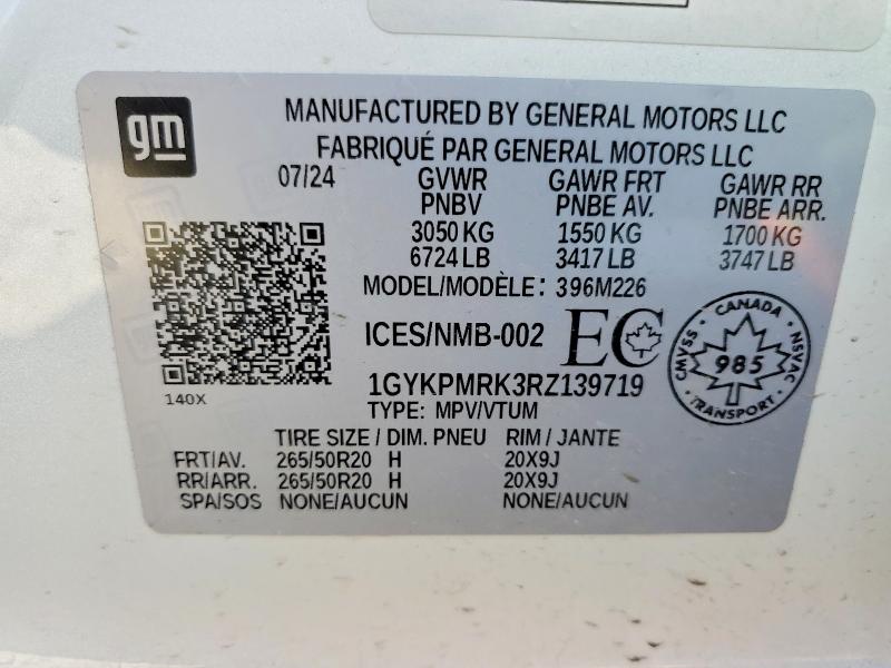 Продажа на аукционе авто 2024 Cadillac Lyriq, vin: 1GYKPMRK3RZ139719, номер лота: 55248416