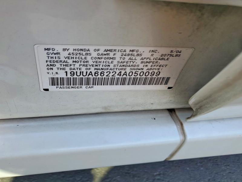Aukcja sprzedaży 2004 Acura Tl, vin: 19UUA66224A050099, numer aukcji: 53785526