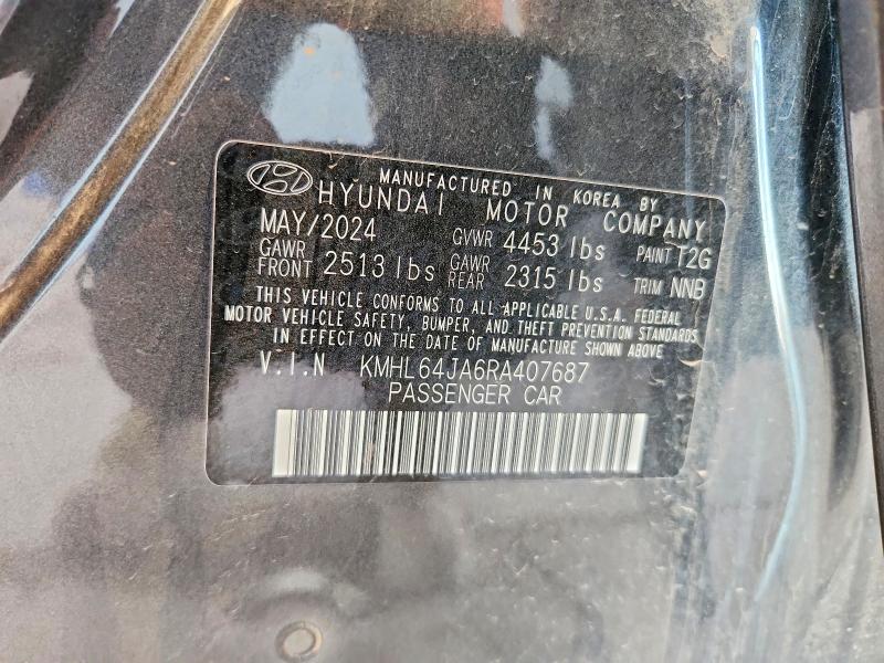 2024 Hyundai Sonata მანქანა იყიდება აუქციონზე, vin: KMHL64JA6RA407687, აუქციონის ნომერი: 47665886