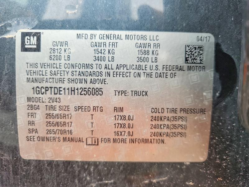 Aukcja sprzedaży 2017 Chevrolet Colorado, vin: 1GCPTDE11H1256085, numer aukcji: 51039036
