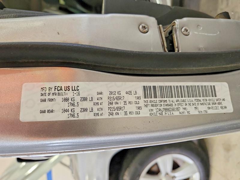 Aukcja sprzedaży 2016 Jeep Patriot, vin: 1C4NJPBB8GD681957, numer aukcji: 53727206