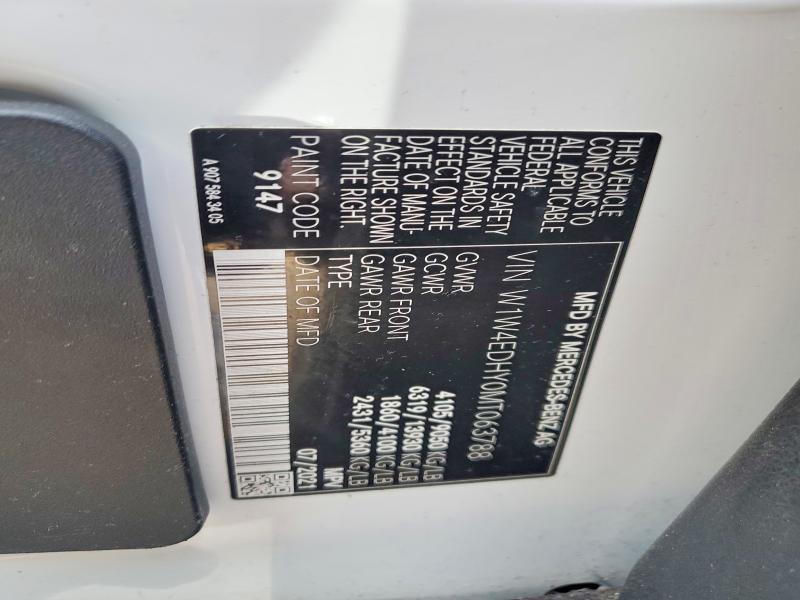 2021 Mercedes-benz Sprinter მანქანა იყიდება აუქციონზე, vin: W1W4EDHY0MT063788, აუქციონის ნომერი: 52044316