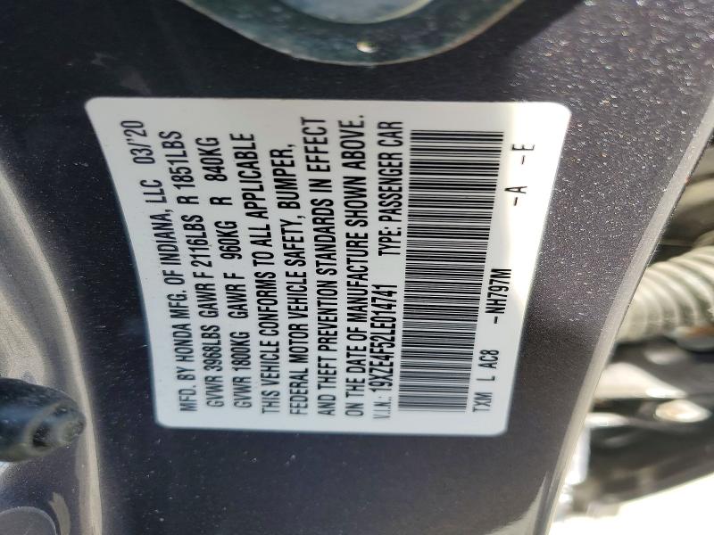 Aukcja sprzedaży 2020 Honda Insight, vin: 19XZE4F52LE014741, numer aukcji: 52746856