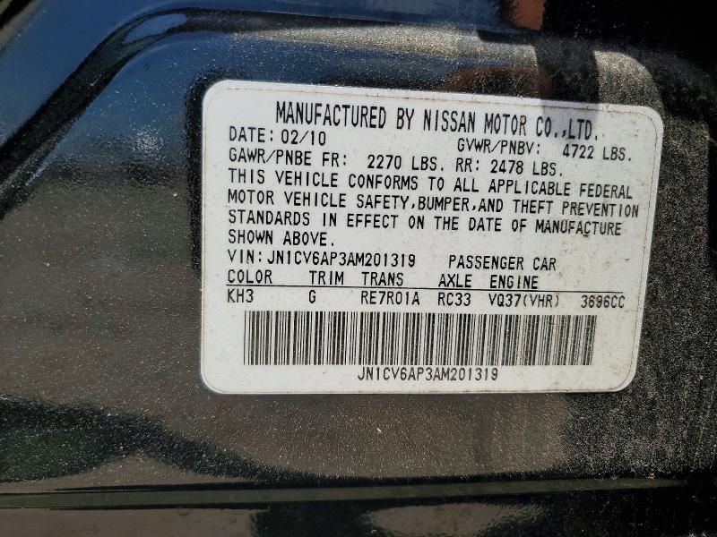 55513326 :رقم المزاد ، JN1CV6AP3AM201319 vin ، 2010 Infiniti G37 Sedan مزاد بيع
