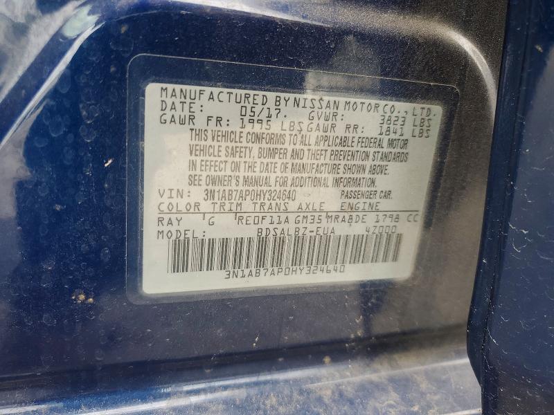 Aukcja sprzedaży 2017 Nissan Sentra, vin: 3N1AB7AP0HY324640, numer aukcji: 54586796