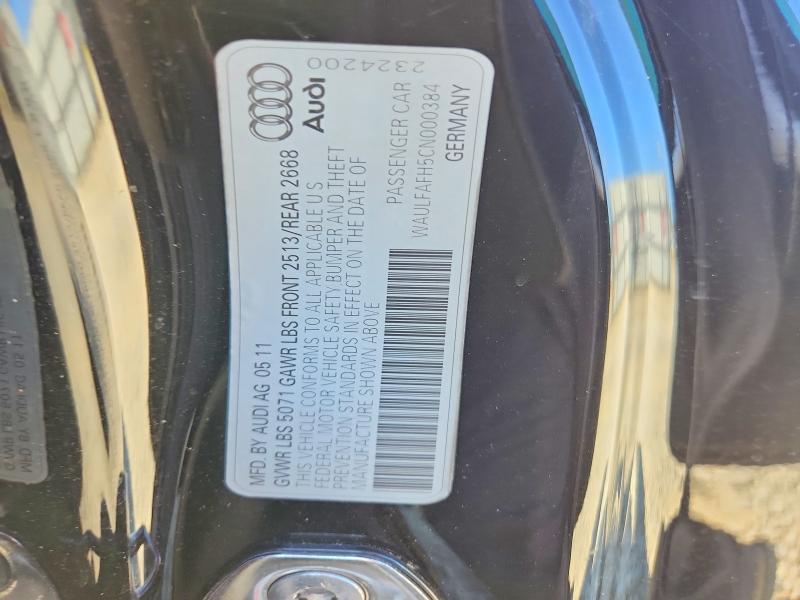 53952336 :رقم المزاد ، WAULFAFH5CN000384 vin ، 2012 Audi A5 مزاد بيع