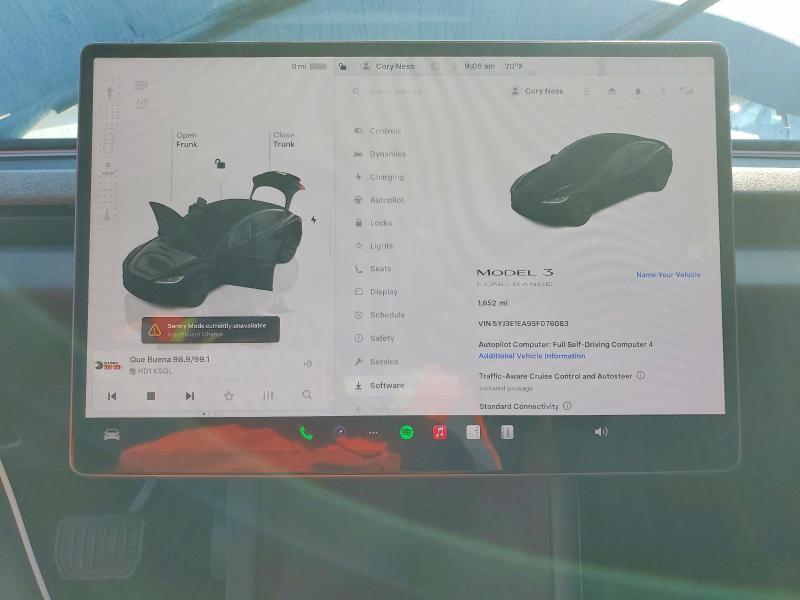 2025 Tesla Model 3 მანქანა იყიდება აუქციონზე, vin: 5YJ3E1EA9SF076083, აუქციონის ნომერი: 54269286