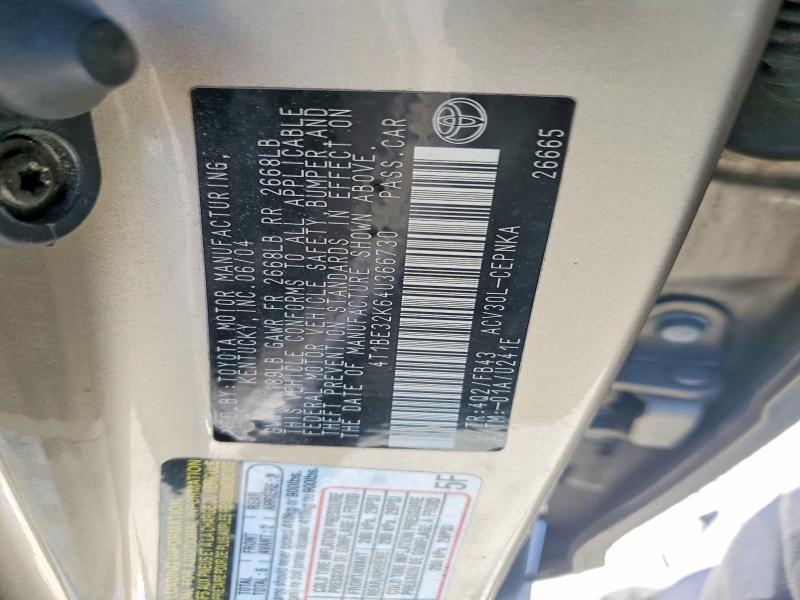 Продажа на аукционе авто 2004 Toyota Camry, vin: 4T1BE32K64U366730, номер лота: 53269616