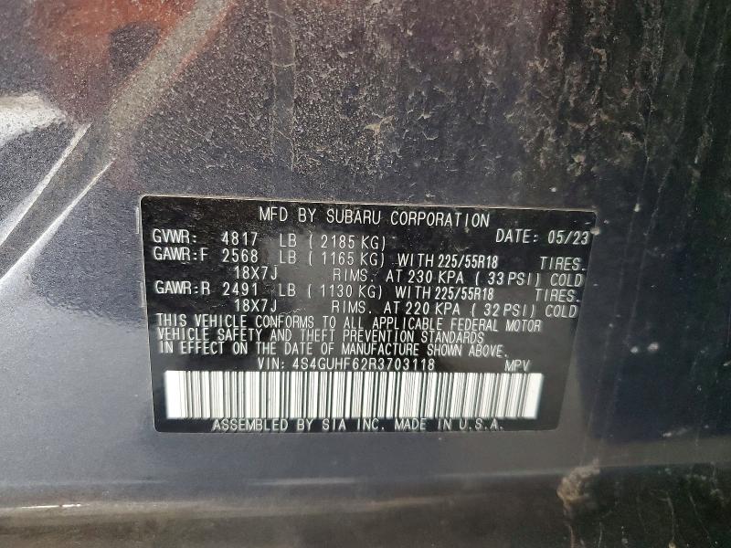 Aukcja sprzedaży 2024 Subaru Crosstrek, vin: 4S4GUHF62R3703118, numer aukcji: 52538586