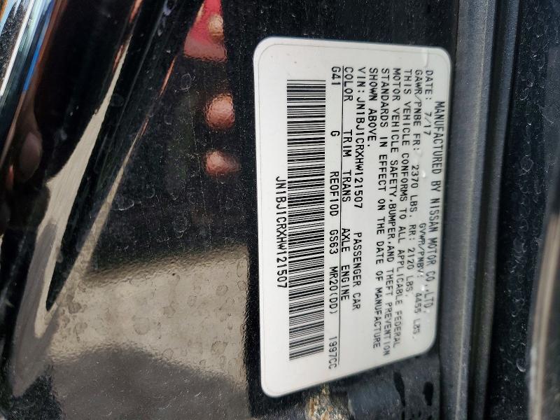 54731756 :رقم المزاد ، JN1BJ1CRXHW121507 vin ، 2017 Nissan Rogue Sport مزاد بيع