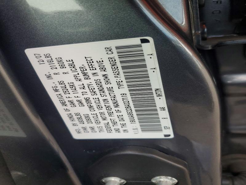 55358266 :رقم المزاد ، 19UUA66228A027119 vin ، 2008 Acura Tl مزاد بيع
