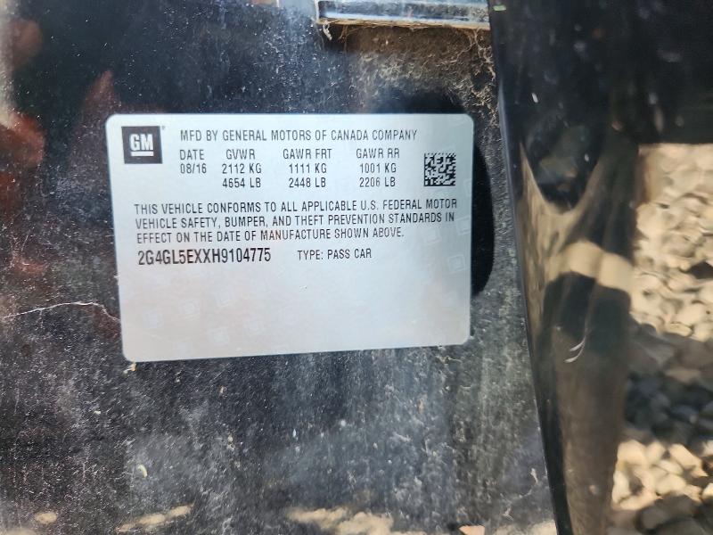 Aukcja sprzedaży 2017 Buick Regal, vin: 2G4GL5EXXH9104775, numer aukcji: 52179676