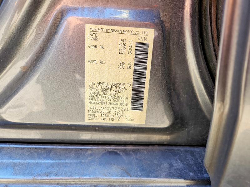 Aukcja sprzedaży 2016 Nissan Altima, vin: 1N4AL3AP4GN328291, numer aukcji: 53811846