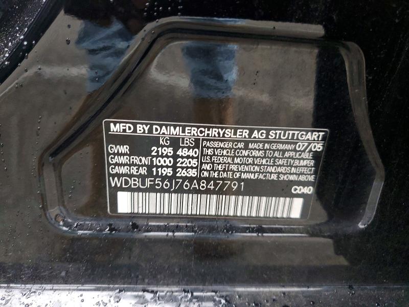 Продажа на аукционе авто 2006 Mercedes-benz E, vin: WDBUF56J76A847791, номер лота: 52262806