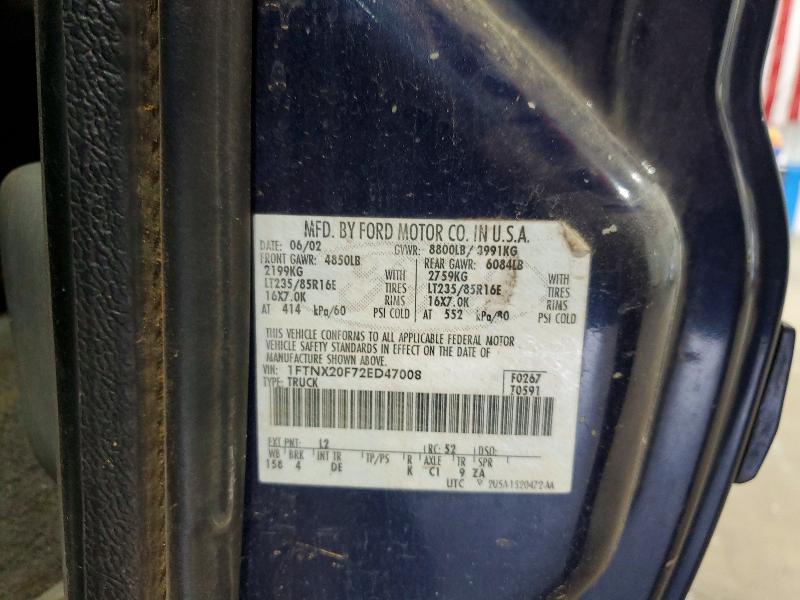 Продажа на аукционе авто 2002 Ford F250, vin: 1FTNX20F72ED47008, номер лота: 55421106