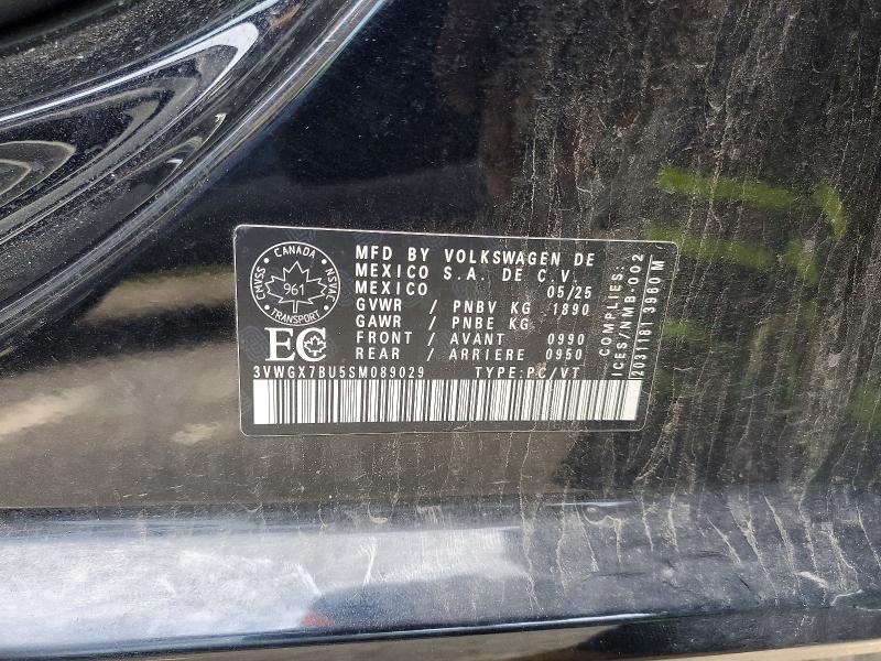 53627106 :رقم المزاد ، 3VWGX7BU5SM089029 vin ، 2025 Volkswagen Jetta مزاد بيع