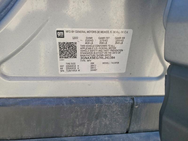 54693436 :رقم المزاد ، 3GNAXSEG7RL241384 vin ، 2024 Chevrolet Equinox مزاد بيع