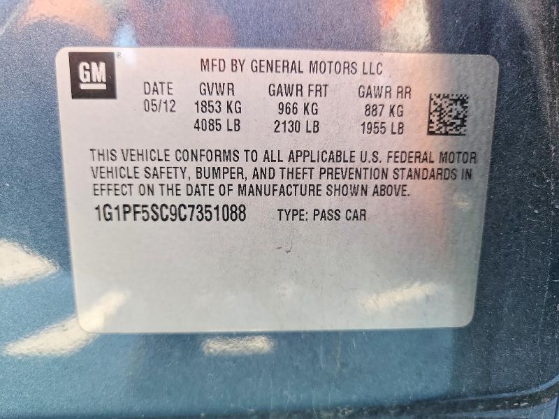 Aukcja sprzedaży 2012 Chevrolet Cruze, vin: 1G1PF5SC9C7351088, numer aukcji: 53884136