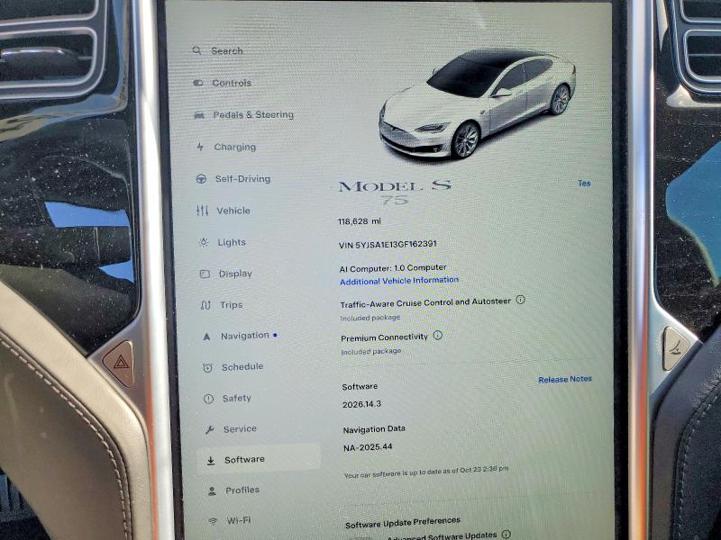 Продаж на аукціоні авто 2016 Tesla Model S, vin: 5YJSA1E13GF162391, номер лоту: 53749826