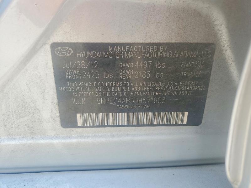 Продаж на аукціоні авто 2013 Hyundai Sonata, vin: 5NPEC4AB5DH571903, номер лоту: 54411606