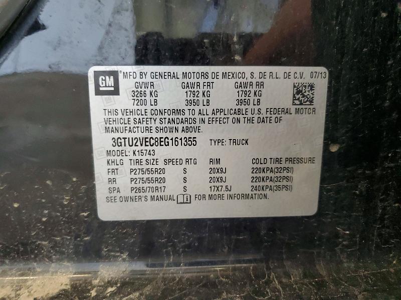 Продаж на аукціоні авто 2014 Gmc Sierra, vin: 3GTU2VEC8EG161355, номер лоту: 54256066