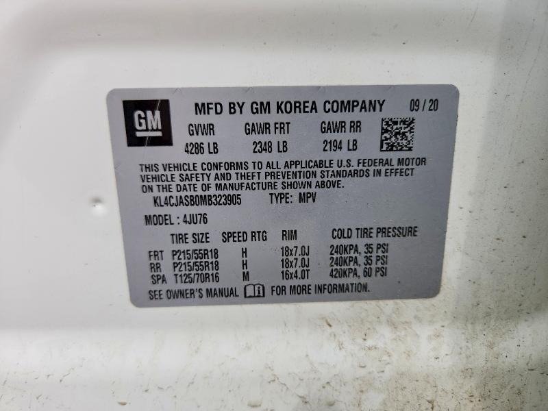 Aukcja sprzedaży 2021 Buick Encore, vin: KL4CJASB0MB323905, numer aukcji: 54628646