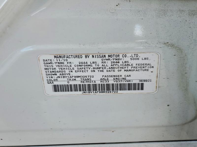 Продажа на аукционе авто 2011 Infiniti M37, vin: JN1BY1AP9BM326722, номер лота: 53326646