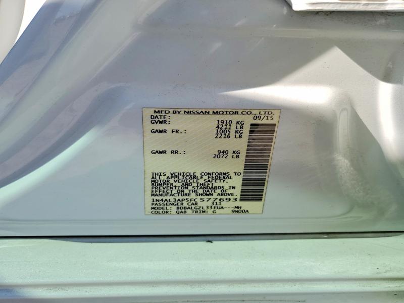 53005396 :رقم المزاد ، 1N4AL3AP5FC577693 vin ، 2015 Nissan Altima مزاد بيع