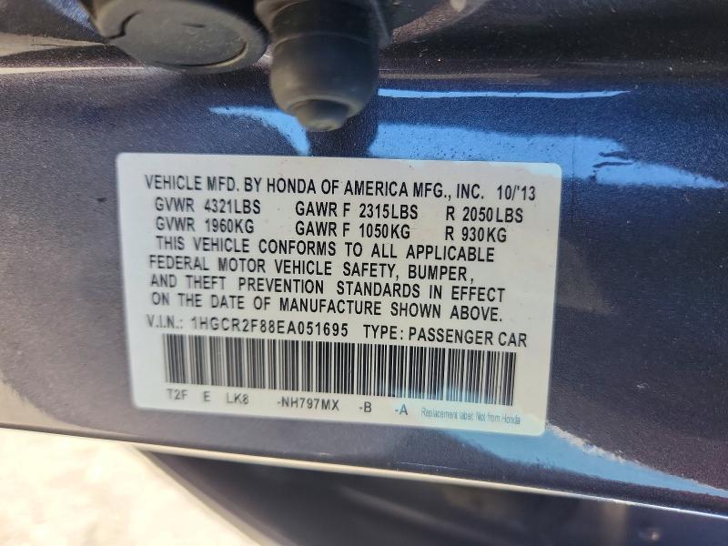 55324796 :رقم المزاد ، 1HGCR2F88EA051695 vin ، 2014 Honda Accord مزاد بيع
