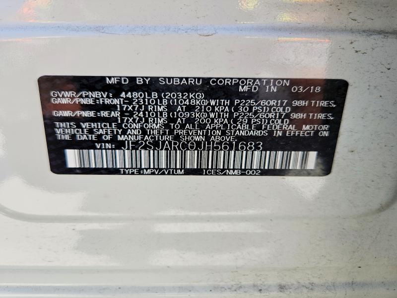 Aukcja sprzedaży 2018 Subaru Forester, vin: JF2SJARC0JH561683, numer aukcji: 53425486