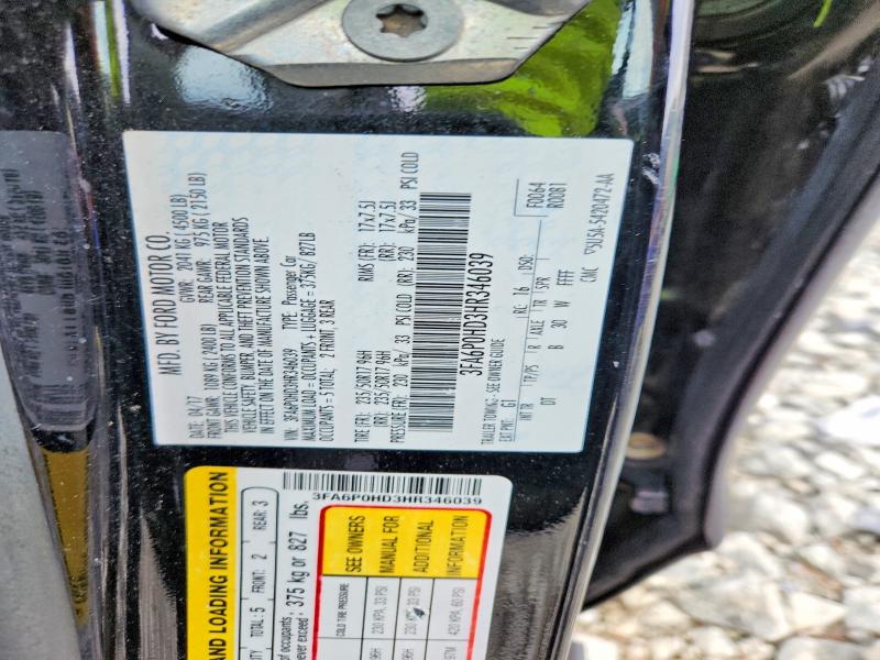 Продаж на аукціоні авто 2017 Ford Fusion, vin: 3FA6P0HD3HR346039, номер лоту: 54878386