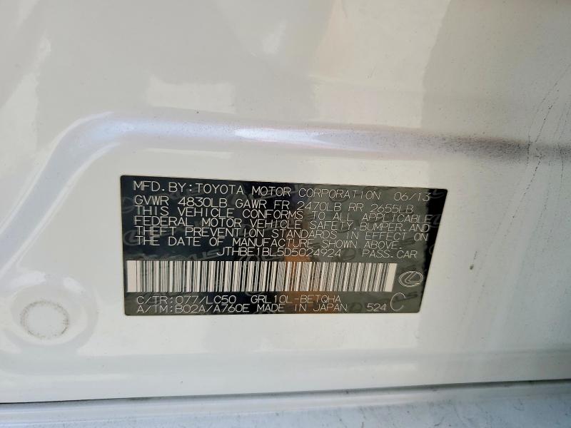 53826446 :رقم المزاد ، JTHBE1BL5D5024924 vin ، 2013 Lexus Gs مزاد بيع
