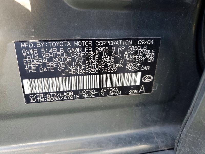 Aukcja sprzedaży 2005 Lexus Ls, vin: JTHBN36FX50178639, numer aukcji: 53946646