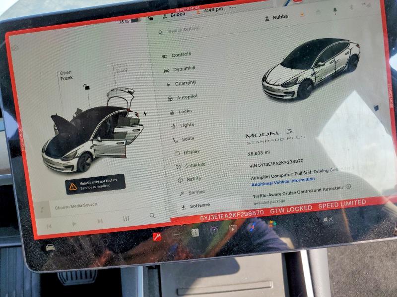 2019 Tesla Model 3 მანქანა იყიდება აუქციონზე, vin: 5YJ3E1EA2KF298870, აუქციონის ნომერი: 53596916