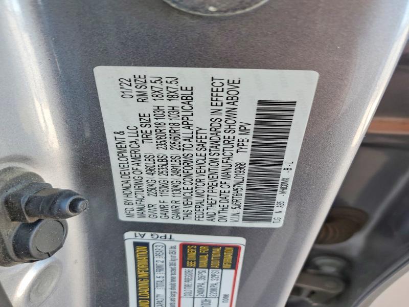 2022 Honda Cr-v მანქანა იყიდება აუქციონზე, vin: 5J6RT6H57NL019968, აუქციონის ნომერი: 52087606