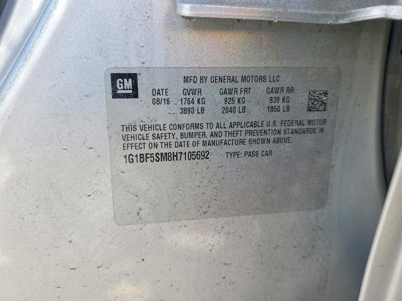 Aukcja sprzedaży 2017 Chevrolet Cruze, vin: 1G1BF5SM8H7105692, numer aukcji: 53161976