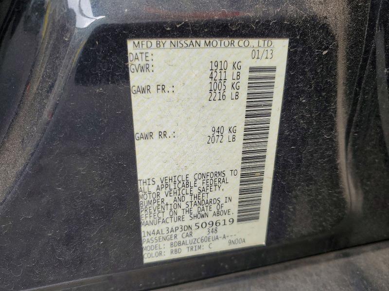 Продаж на аукціоні авто 2013 Nissan Altima, vin: 1N4AL3AP3DN509619, номер лоту: 53969206