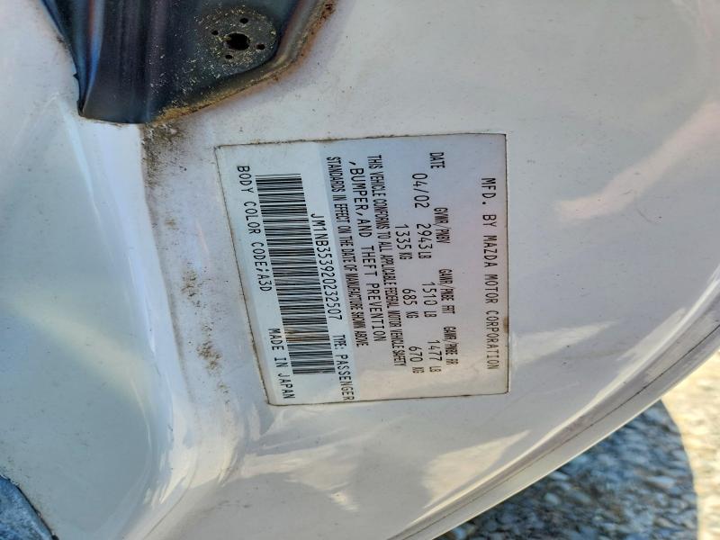 2002 Mazda Mx-5 Miata მანქანა იყიდება აუქციონზე, vin: JM1NB353920232507, აუქციონის ნომერი: 53083546