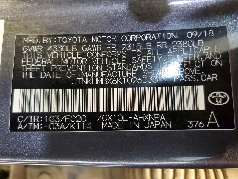 Продаж на аукціоні авто 2019 Toyota C-hr, vin: JTNKHMBX6K1026033, номер лоту: 54276056