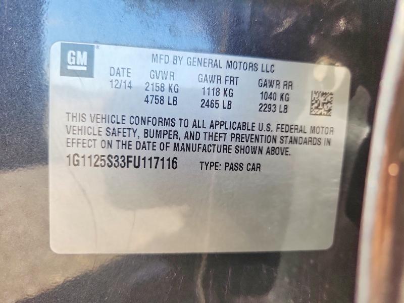 Продаж на аукціоні авто 2015 Chevrolet Impala, vin: 1G1125S33FU117116, номер лоту: 53423196